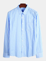 Chemise coupe classique en coton à carreaux