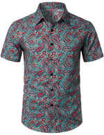 Chemises et shorts hawaïens boutonnés décontractés pour hommes