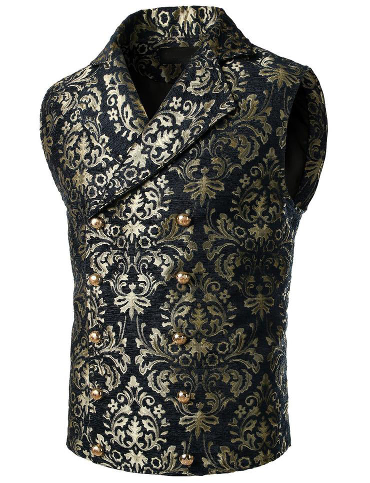 Gilet à double boutonnage victorien pour homme gilet gothique steampunk