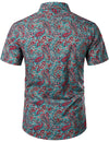 Chemises et shorts hawaïens boutonnés décontractés pour hommes
