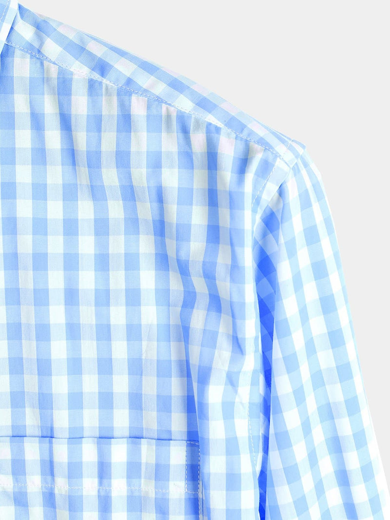 Chemise coupe classique en coton à carreaux