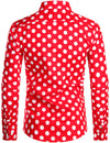 Chemise manches longues en coton à pois