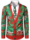 Chemise à manches longues coupe classique impression Noël