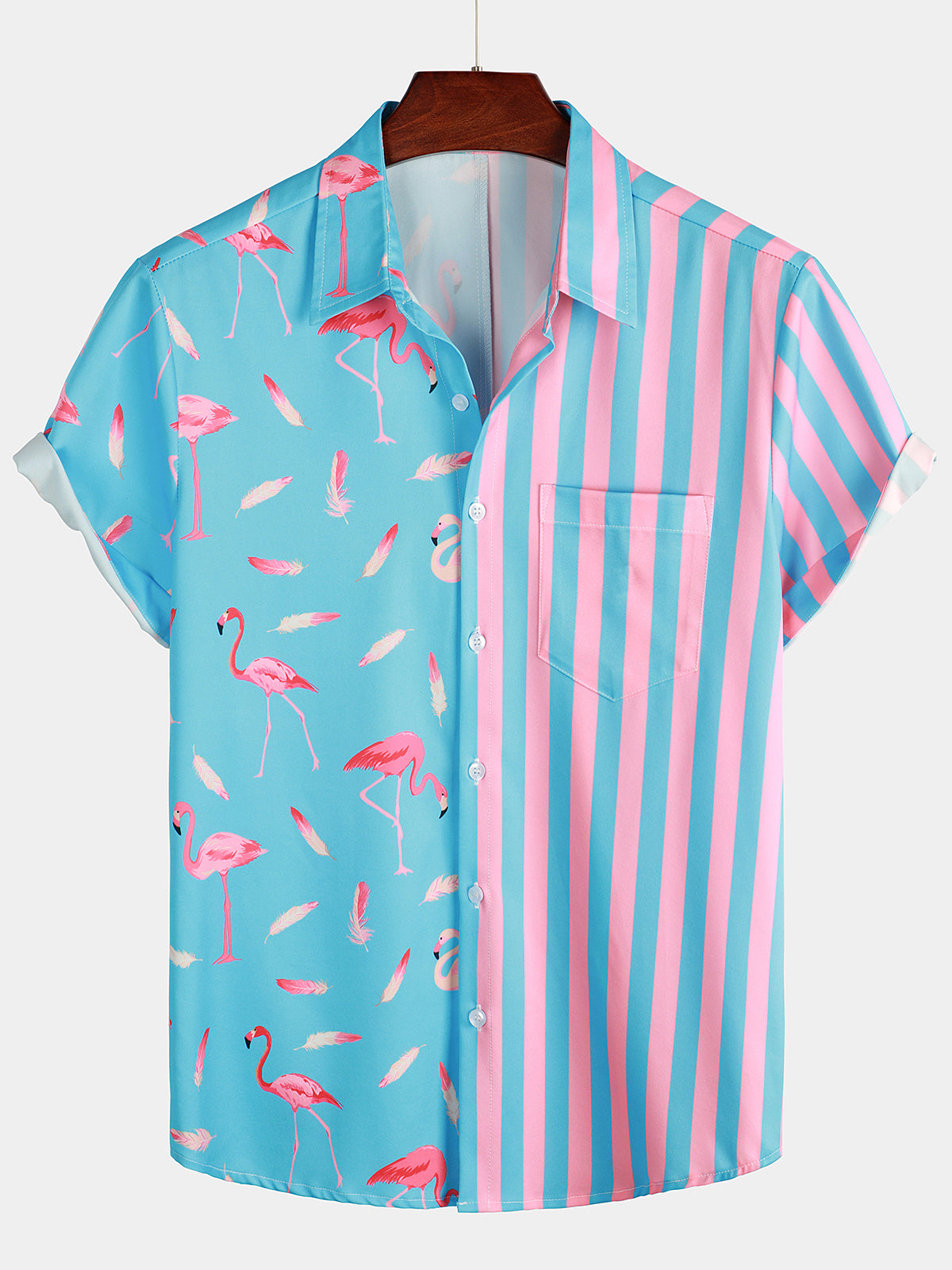 Chemise cousue ray e flamant rose flamant rose d t gomenin