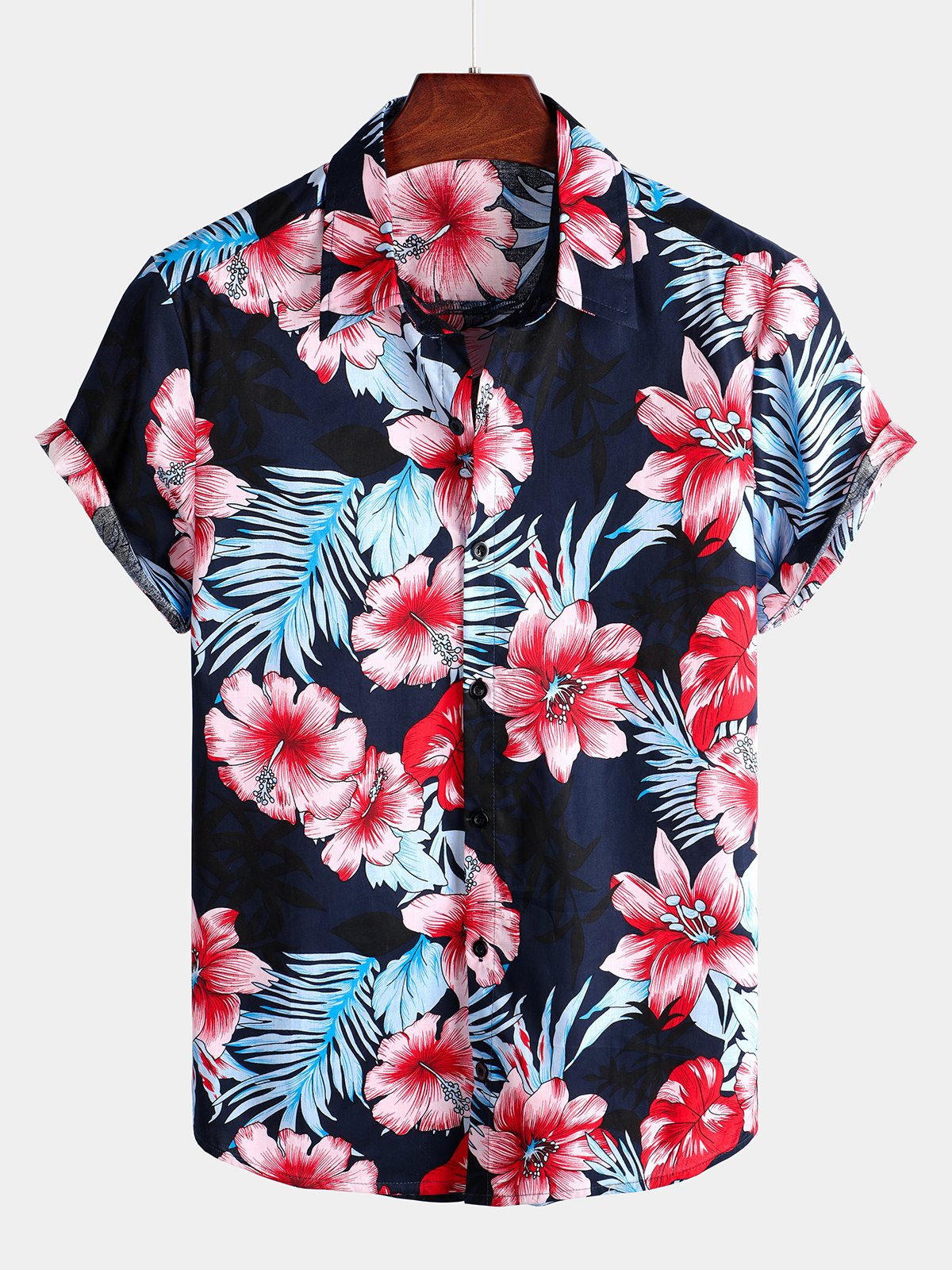 Chemise en coton hawaïen tropical à fleurs