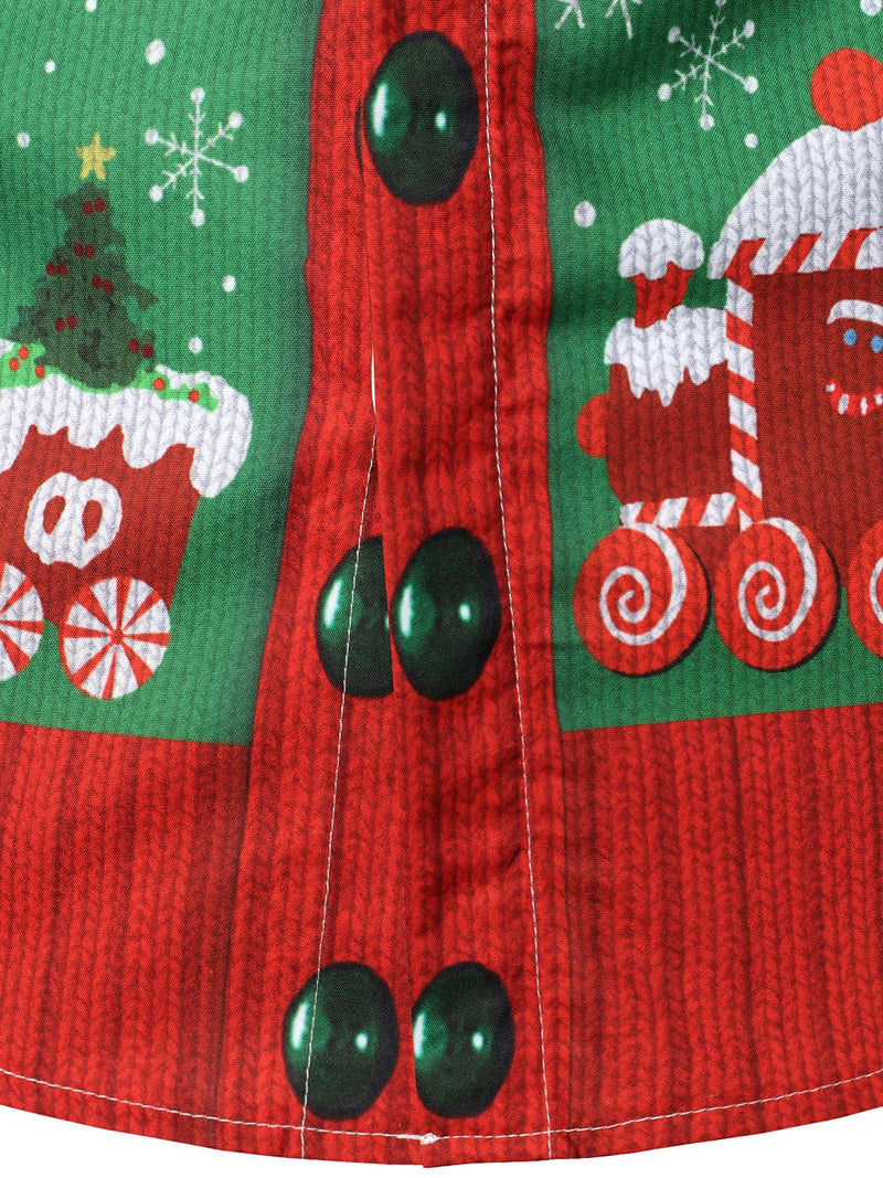 Chemise à manches longues coupe classique impression Noël