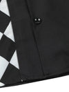 Chemise à manches courtes à carreaux noirs et blancs à carreaux Argyle des années 50 style rockabilly pour homme