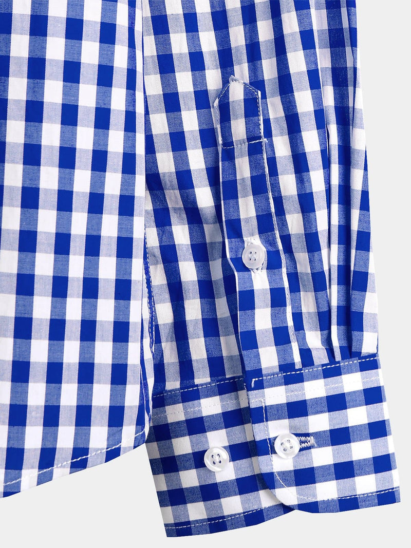 Chemise coupe classique en coton à carreaux