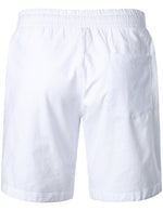 Short décontracté en lin et coton de couleur unie pour hommes