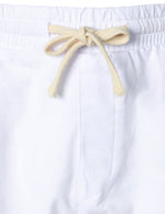 Short décontracté en lin et coton de couleur unie pour hommes