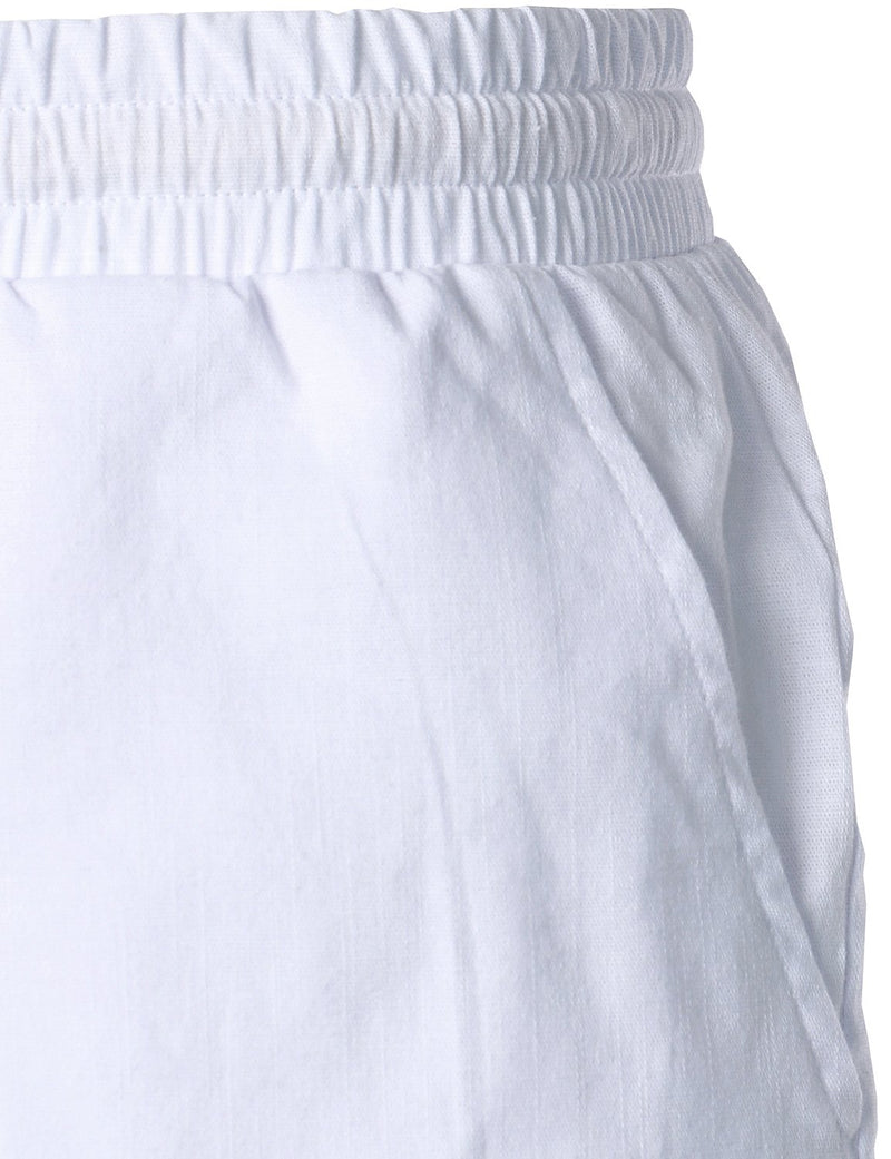 Short décontracté en lin et coton de couleur unie pour hommes