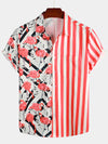 Chemise cousue rayée flamant rose flamant rose d’été