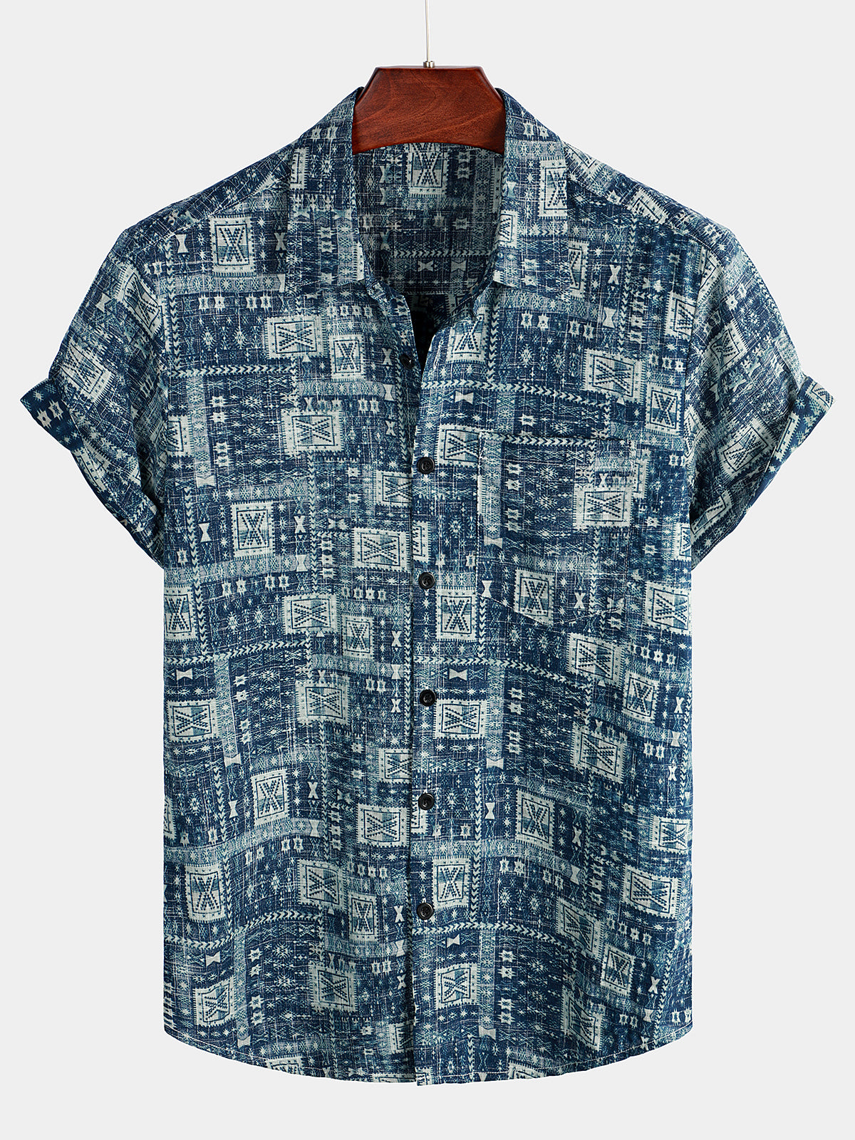 Chemise hawaïenne imprimée à manches courtes pour hommes