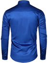 Chemise habillée pour homme paillettes argentées à manches longues boutonnée chemise disco Costume de fête