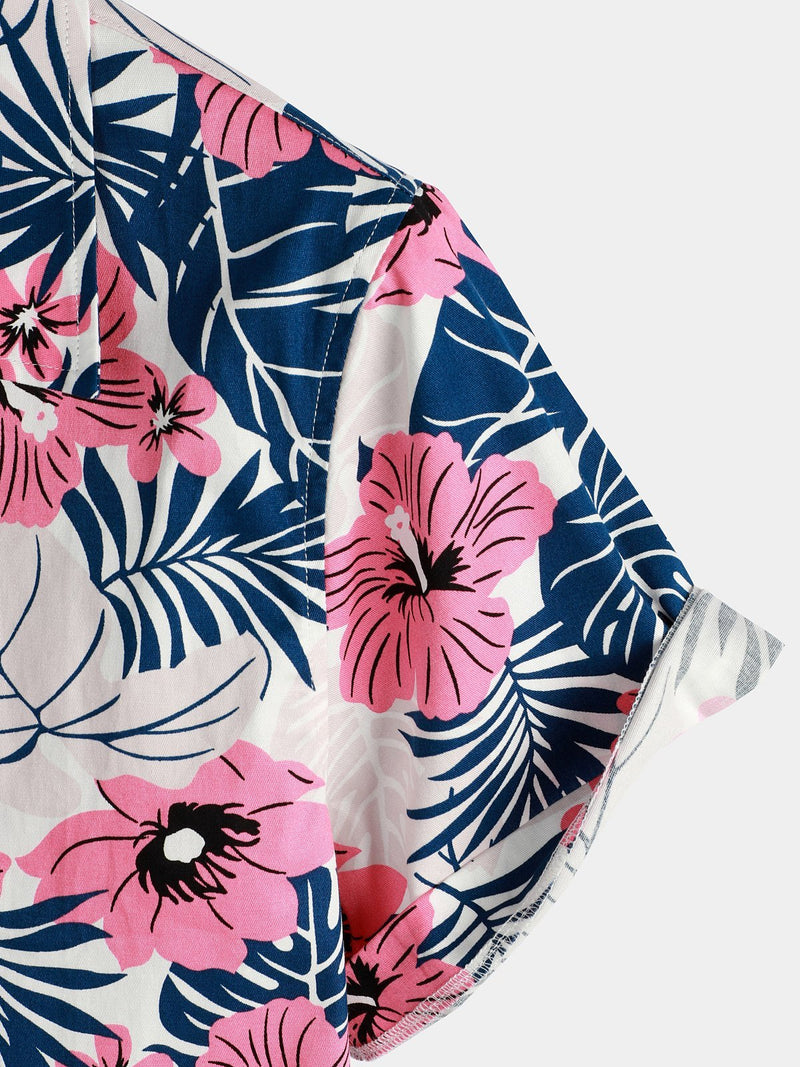 Chemise hawaïenne tropicale tropicale à manches courtes pour homme