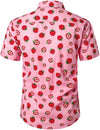Ensemble chemise et short hawaïen en coton à imprimé fraises pour homme