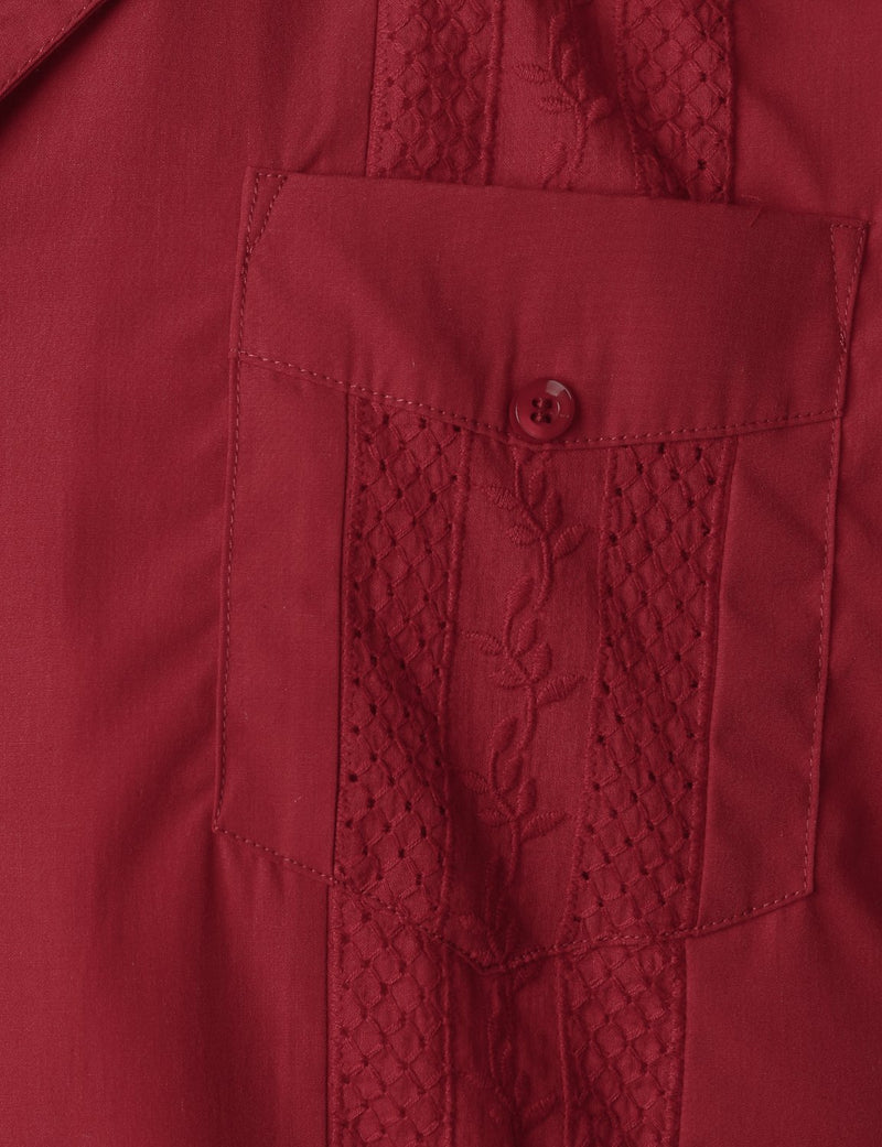 Bouton à manches courtes homme Down Cuban Guayabera Shirts Casual Suits