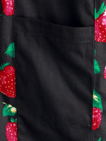 Homme Strawberry Fruit Print Boling Casual Button Up Short Sleeve Cute Hawaiian Summer Shirt