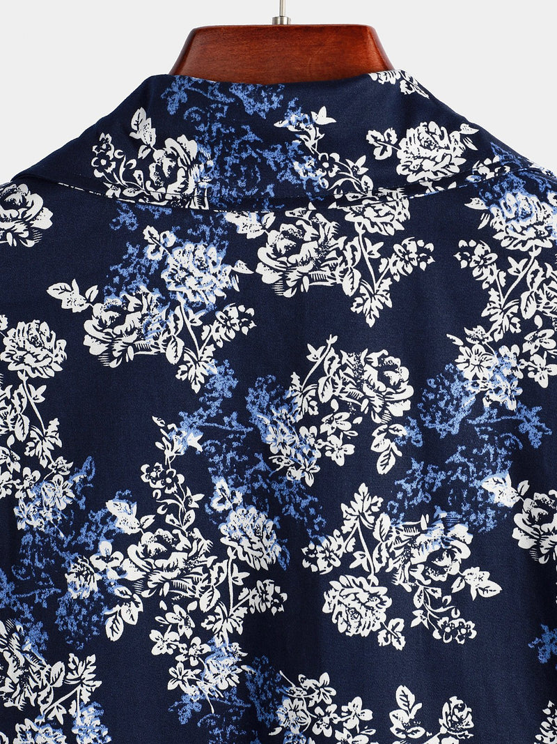 Chemise hawaïenne tropicale en coton à fleurs pour homme