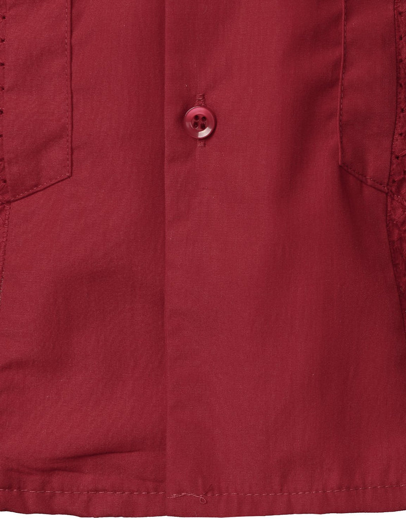 Bouton à manches courtes homme Down Cuban Guayabera Shirts Casual Suits