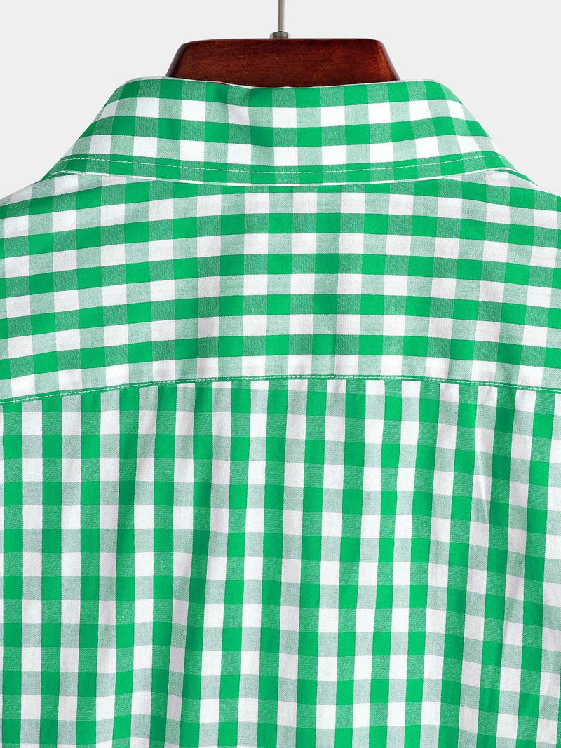 Chemise coupe classique en coton à carreaux