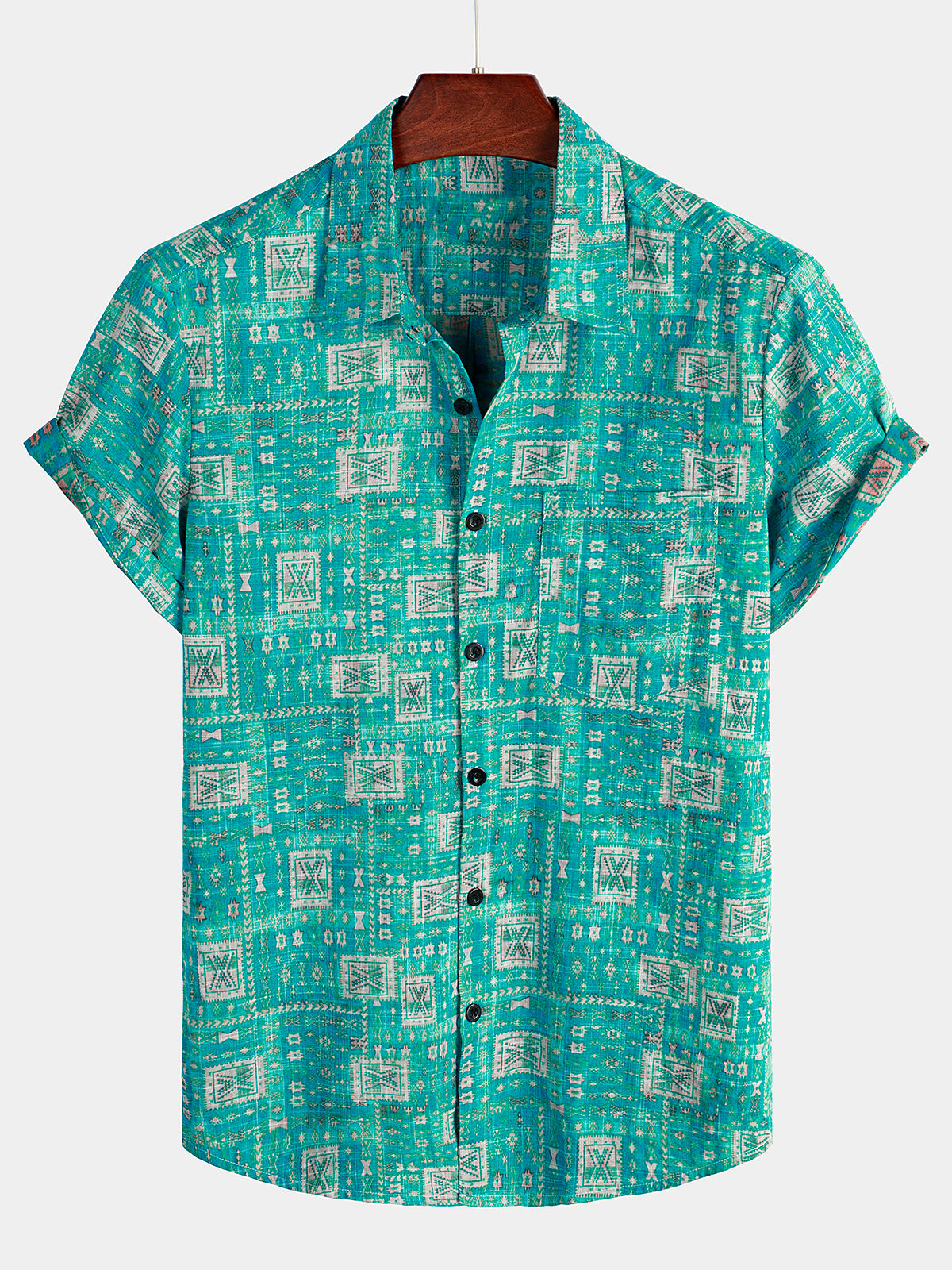 Chemise hawaïenne décontractée à poche pour hommes