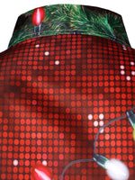 Chemise habillée à manches longues boutonnée pour homme avec tenue amusante de Noël