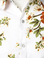 Chemise boutonnée décontractée en coton blanc à manches longues pour hommes