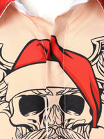 Impression de Noël pour hommes Drôle de nouveauté Cool Crâne Moche Regular Fit Chemise à manches longues