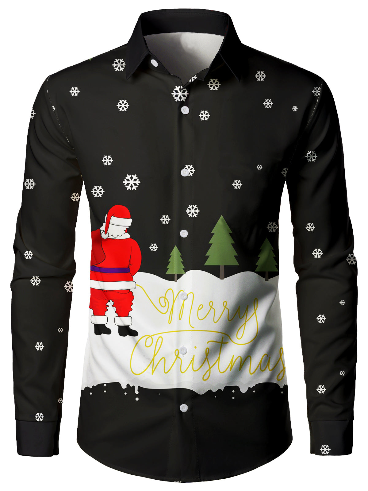 Hommes Drôle de Père Noël Pisse Nouveauté Joyeux Noël Noir à