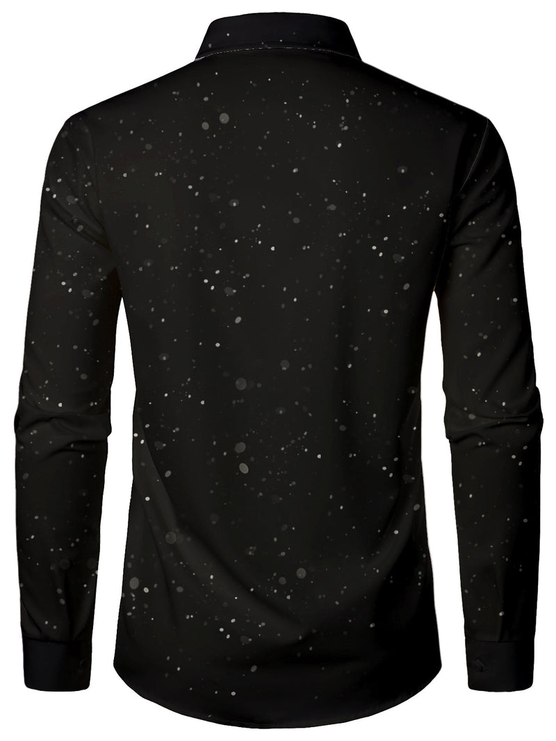 Hommes drôle Noël fou Père Noël livrant des cadeaux Cool Holiday Manches longues Chemise boutonnée