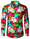 Chemise à manches longues pour homme Père Noël et bière Disco Cool Christmas Themed Party