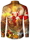 Chemise boutonnée à manches longues Vintage Christmas Gifts pour hommes