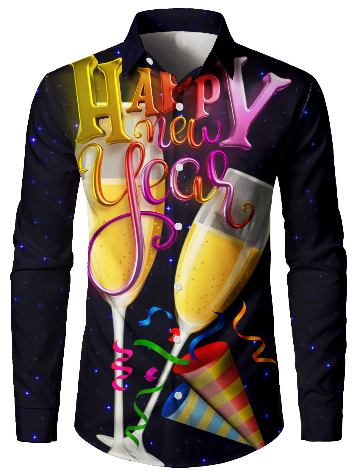 Chemise à manches longues pour homme Funny New Year Eve Party Cheers Holiday
