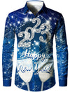 Chemise à manches longues pour homme Happy New Year Eve Party Cheers 2023 Festival Holiday