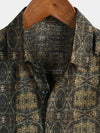 Chemise boutonnée rétro d'été à manches courtes en coton vintage pour hommes des années 70