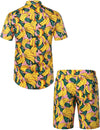 Ensemble chemise hawaïenne et short en coton à imprimé banane pour homme