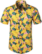Ensemble chemise hawaïenne et short en coton à imprimé banane pour homme