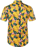 Ensemble chemise hawaïenne et short en coton à imprimé banane pour homme