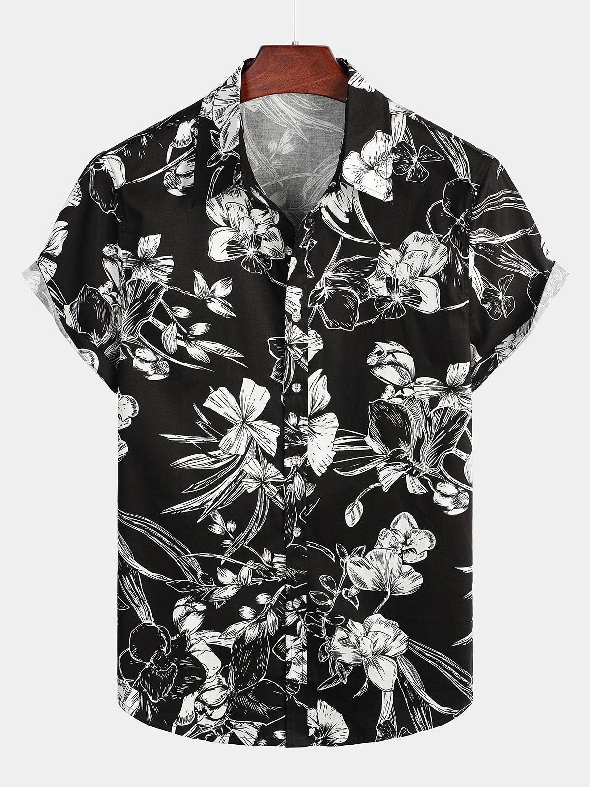 Chemise hawaïenne tropicale en coton à fleurs pour homme