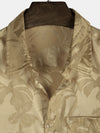 Hommes Jacquard Fleurs Bouton Up Poche Floral Été Cool À Manches Courtes Tops Plage Vacances Chemise