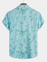 Chemise hawaïenne tropicale à poche en coton à fleurs