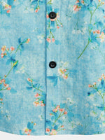 Chemise hawaïenne tropicale à poche en coton à fleurs
