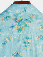 Chemise hawaïenne tropicale à poche en coton à fleurs