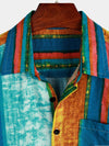Chemises rayées à manches courtes en coton respirant pour homme