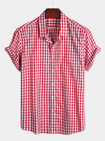 Chemises homme en coton uni à carreaux multicolores