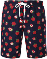 Ensemble chemise et short hawaïen en coton à imprimé fraises pour homme
