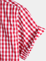 Chemises homme en coton uni à carreaux multicolores