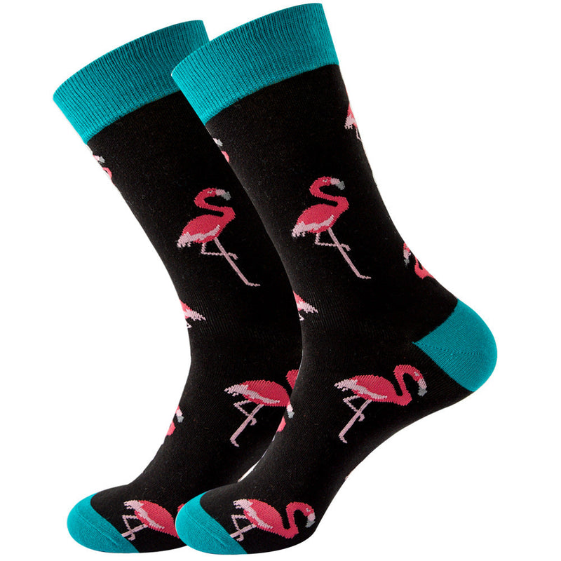 Respirant Funny Flamingo Print Holiday Cotton Socks