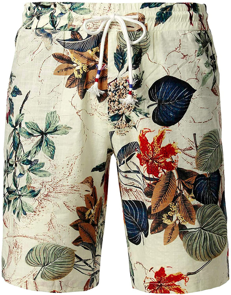 Short hawaïen décontracté en coton pour hommes